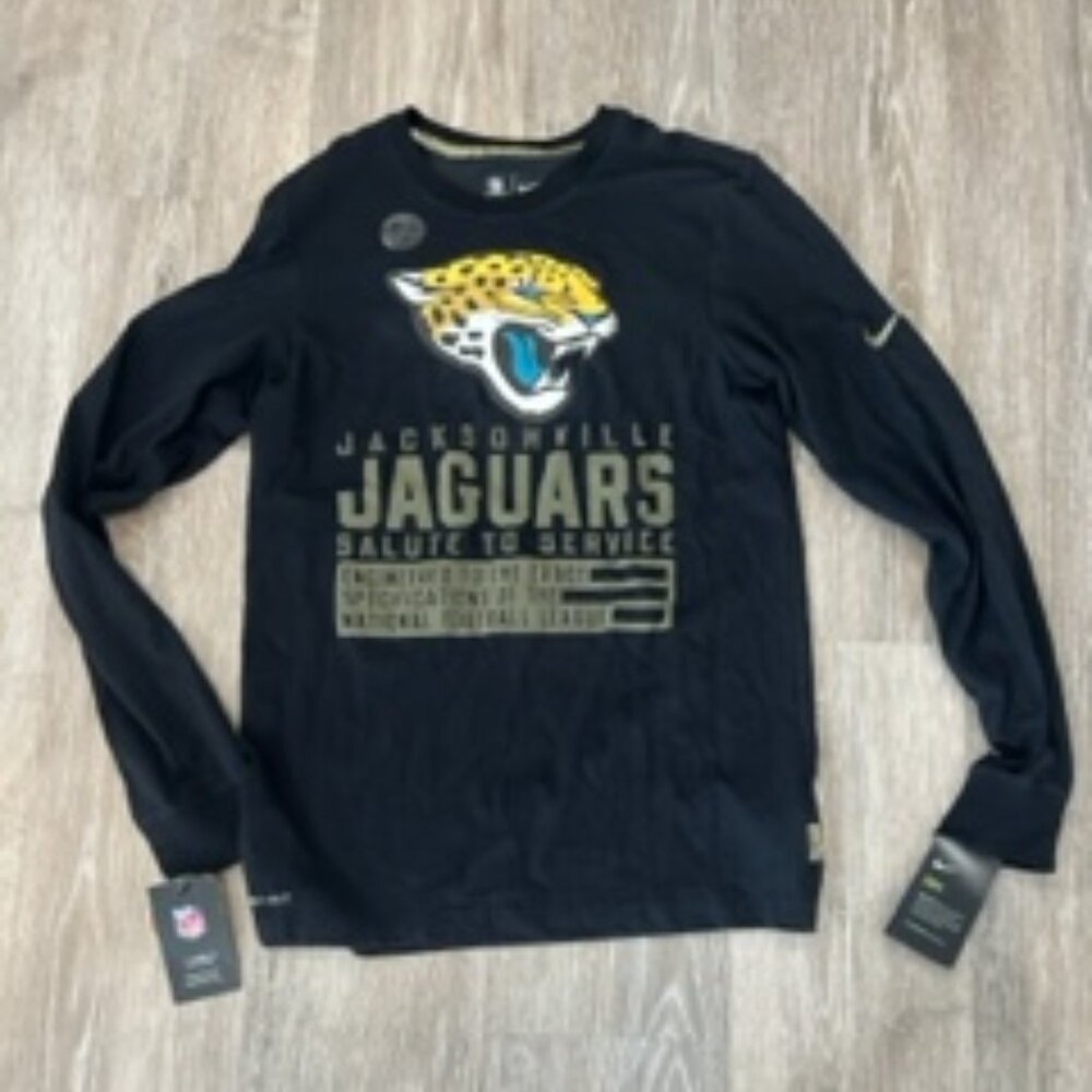 Jacksonville Jags Nike Shirt Mens Black Salute To Service Long Sleeve NFL  NWT